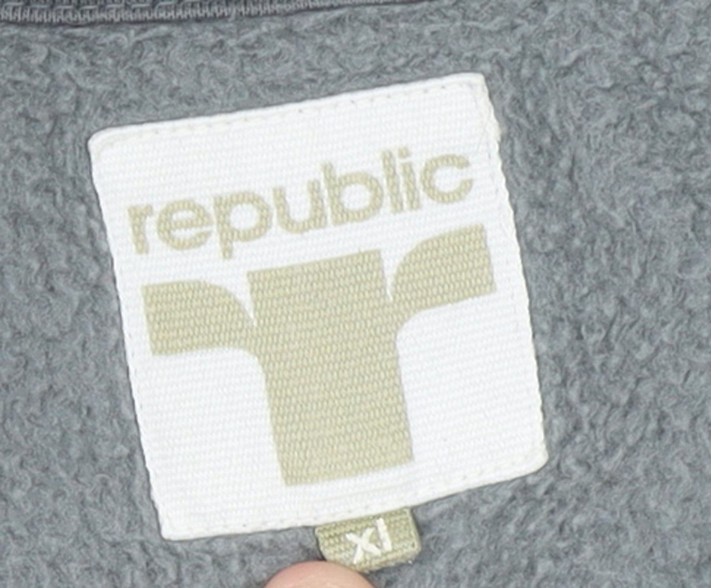 Republic Men’s Grey Full Zip Knit Jumper XL High Neck