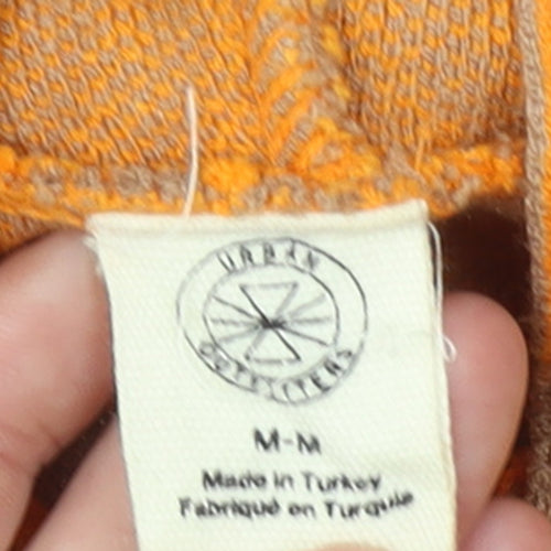 Urban Outfitters Women’s Orange Geometric Hooded Full Zip Jumper Size M