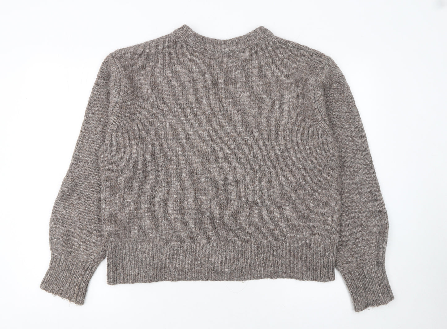 Marks and Spencer Women Beige Knit Crew Neck Pullover Jumper M