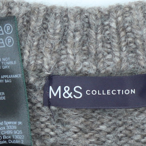 Marks and Spencer Women Beige Knit Crew Neck Pullover Jumper M