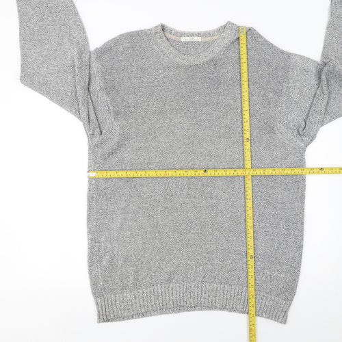 Marks and Spencer Mens Grey Cotton Linen Crew Neck Jumper L