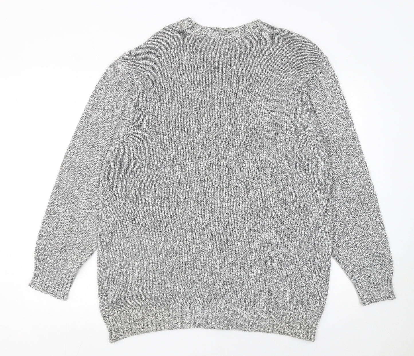 Marks and Spencer Mens Grey Cotton Linen Crew Neck Jumper L