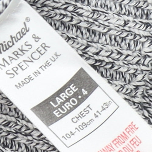 Marks and Spencer Mens Grey Cotton Linen Crew Neck Jumper L