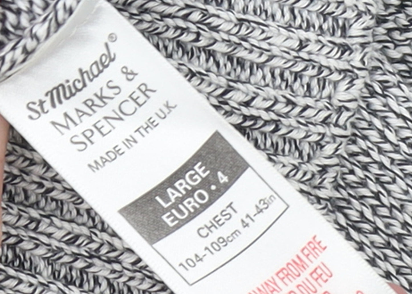 Marks and Spencer Mens Grey Cotton Linen Crew Neck Jumper L