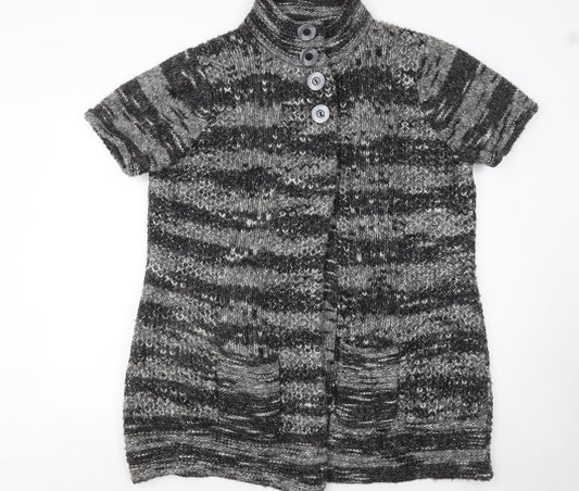 Marks and Spencer Womens Grey Chunky Knit Cardigan UK 22 Wool Blend