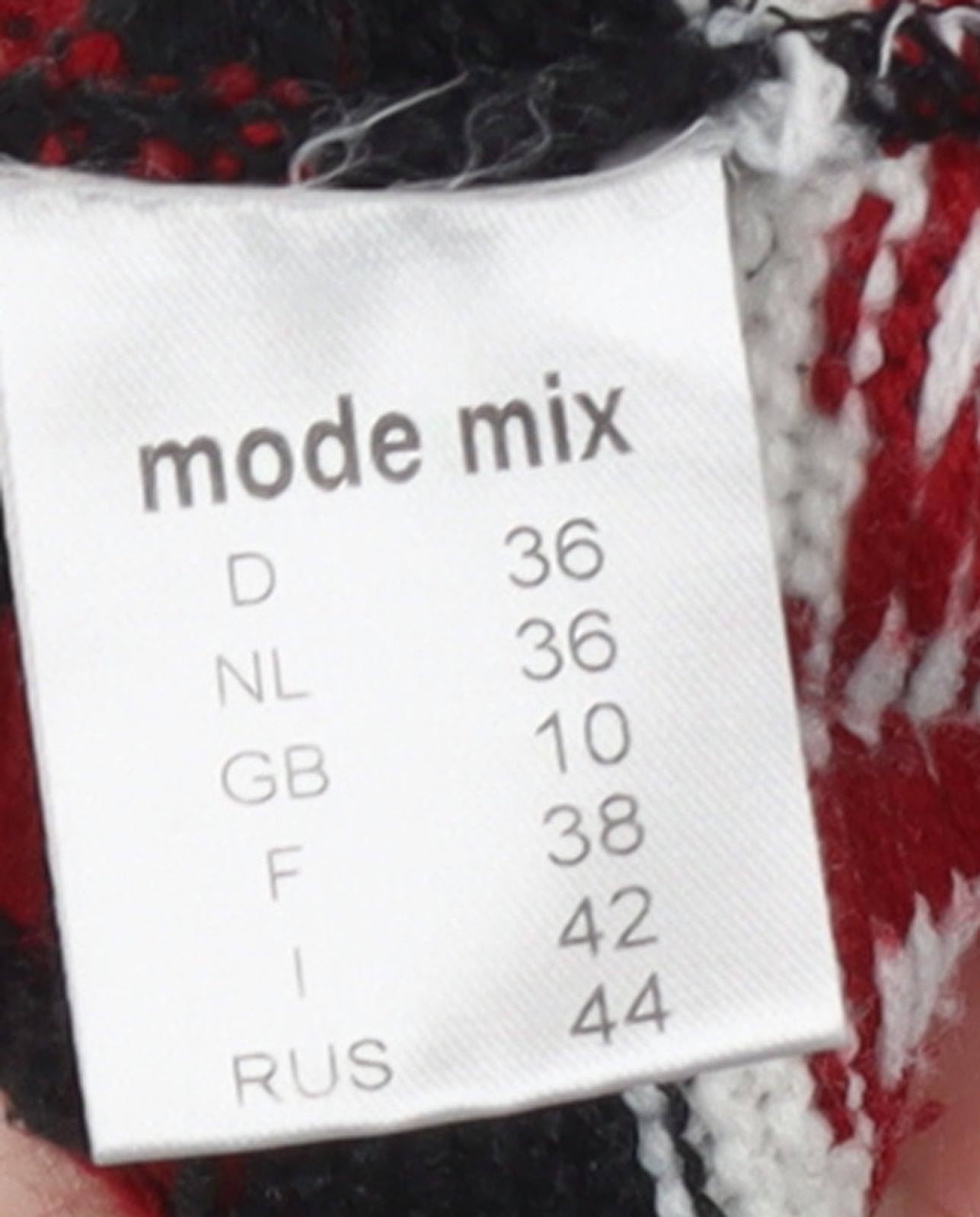 Mode Mix Women's Black Red Fair Isle Hooded Cardigan Size 10