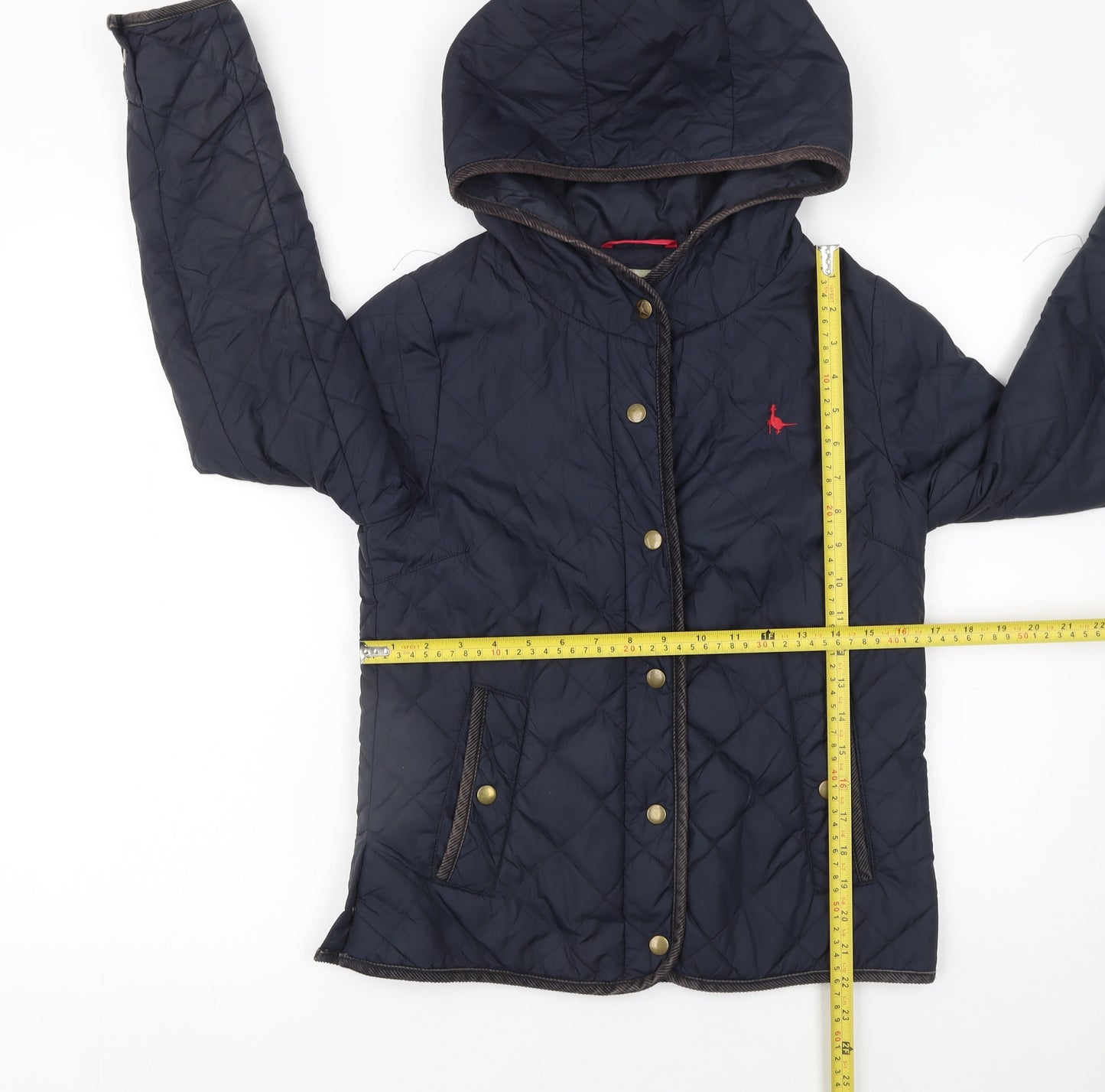 Jack Wills Women's Blue Quilted Hooded Jacket Size 8