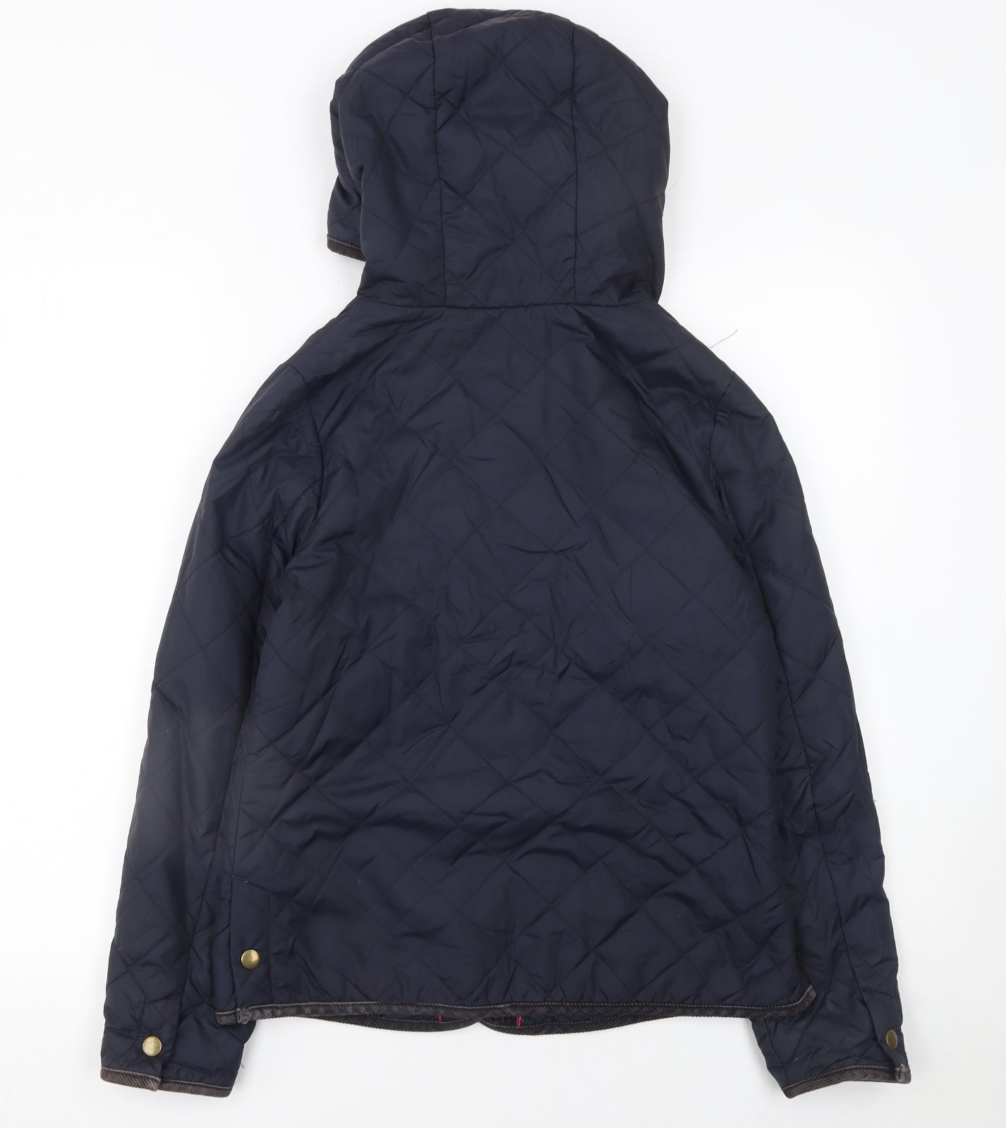 Jack Wills Women's Blue Quilted Hooded Jacket Size 8