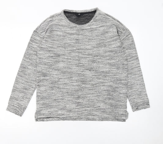 H&M Women's Grey Knit Crew Neck Long Sleeve Pullover Jumper Size S