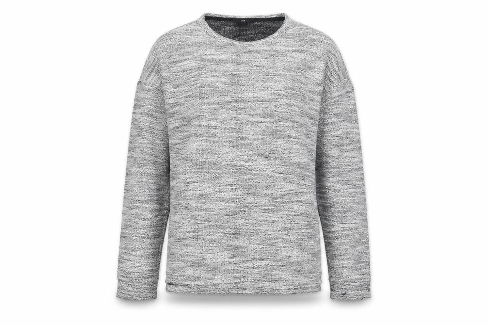 Front view of H&M Women's Grey Knit Crew Neck Long Sleeve jumper, size S