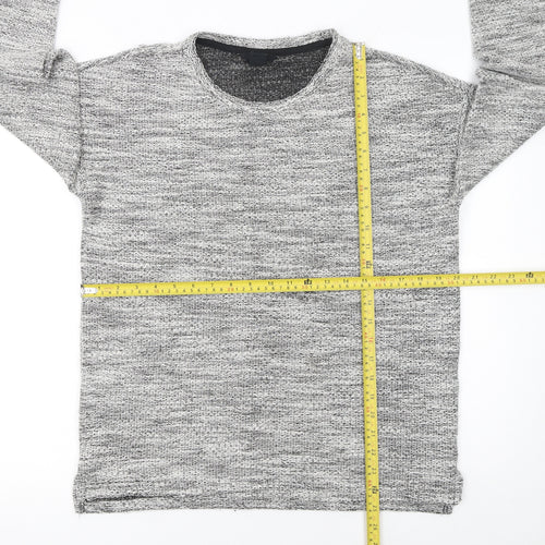 H&M Women's Grey Knit Crew Neck Long Sleeve Pullover Jumper Size S