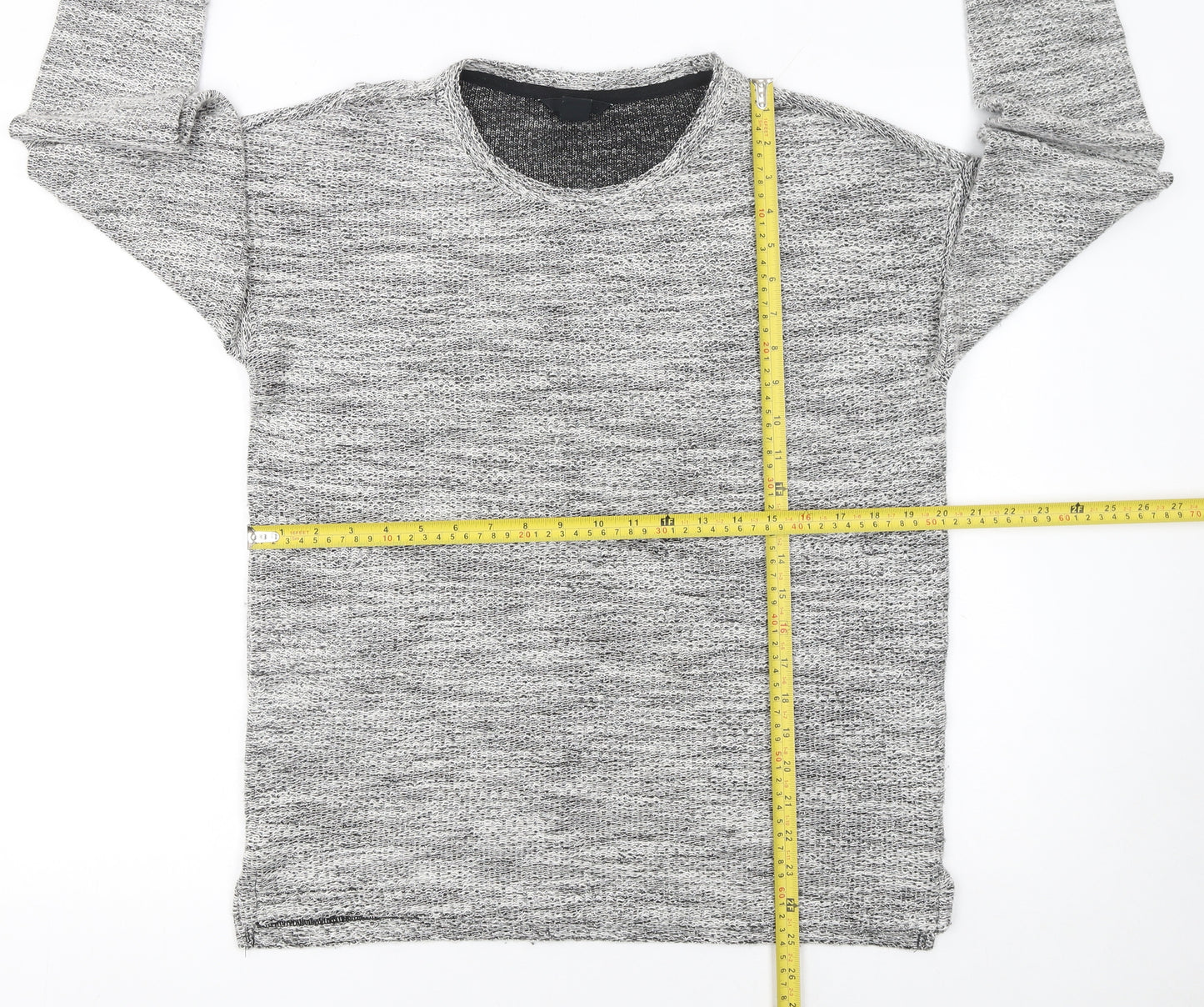 H&M Women's Grey Knit Crew Neck Long Sleeve Pullover Jumper Size S