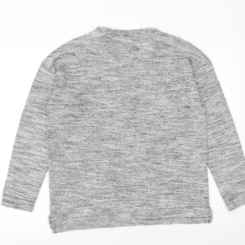 H&M Women's Grey Knit Crew Neck Long Sleeve Pullover Jumper Size S