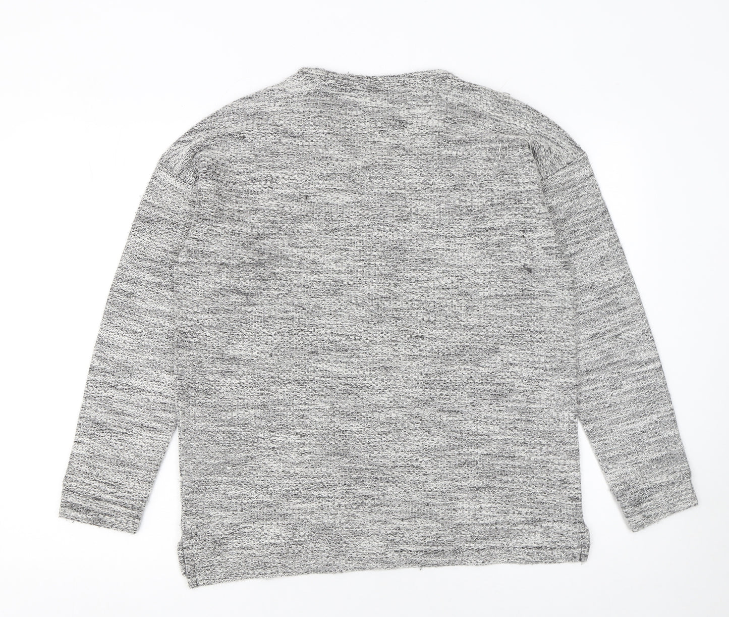 H&M Women's Grey Knit Crew Neck Long Sleeve Pullover Jumper Size S