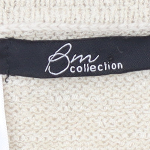 BM Collection Women’s Beige Green Block Knit Jumper L