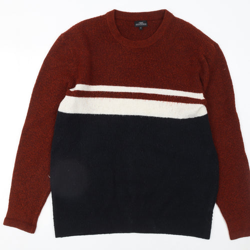 Next Men's Multicoloured XL Crew Neck Chunky-Knit Jumper