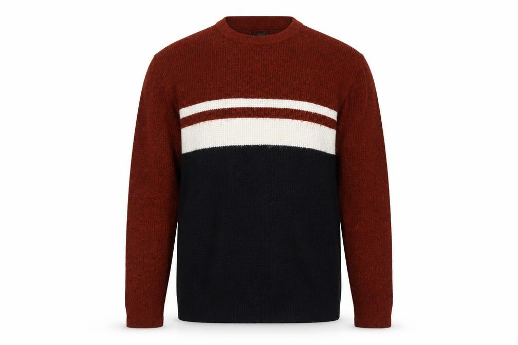 Front view of Next Men's Multicoloured XL Crew Neck Chunky-Knit Jumper