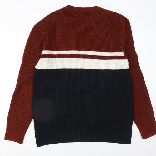 Next Men's Multicoloured XL Crew Neck Chunky-Knit Jumper