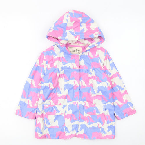Hatley Girls Multicoloured Unicorn Hooded Rain Coat 3 Years Waterproof Lined