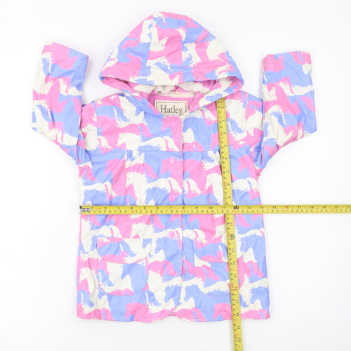Hatley Girls Multicoloured Unicorn Hooded Rain Coat 3 Years Waterproof Lined