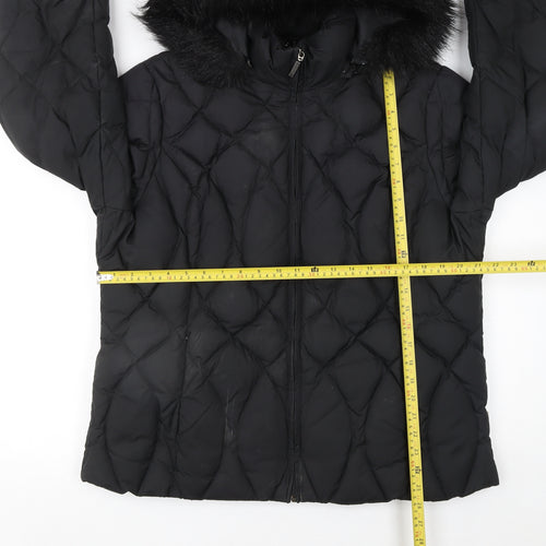 Marks and Spencer Women’s Black XL Quilted Puffer Jacket Hooded Winter Coat