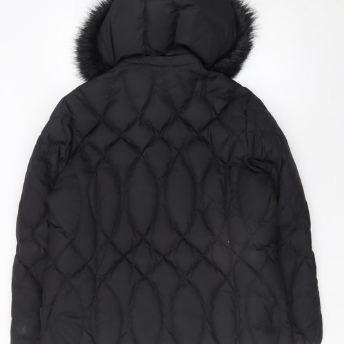 Marks and Spencer Women’s Black XL Quilted Puffer Jacket Hooded Winter Coat
