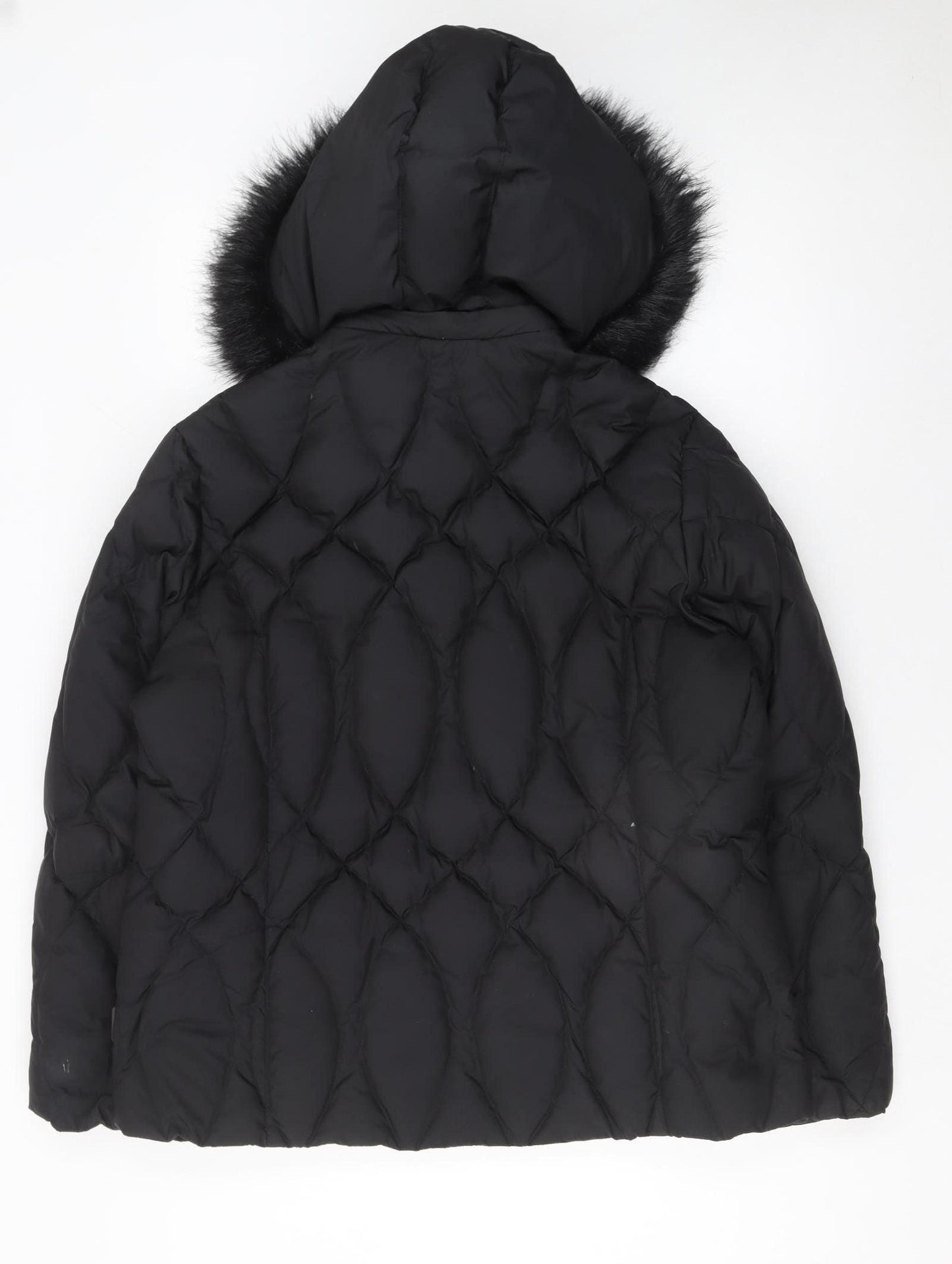 Marks and Spencer Women’s Black XL Quilted Puffer Jacket Hooded Winter Coat