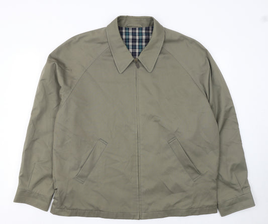 Marks and Spencer Men Beige Lined Zip Jacket L Classic Twill Cotton Blend