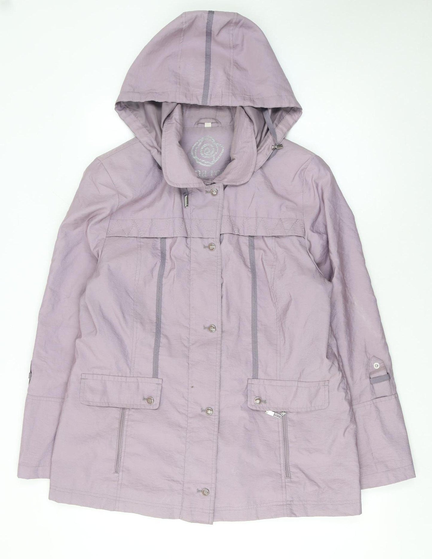 Anna Rose Women's Purple Hooded Anorak Jacket Size 16
