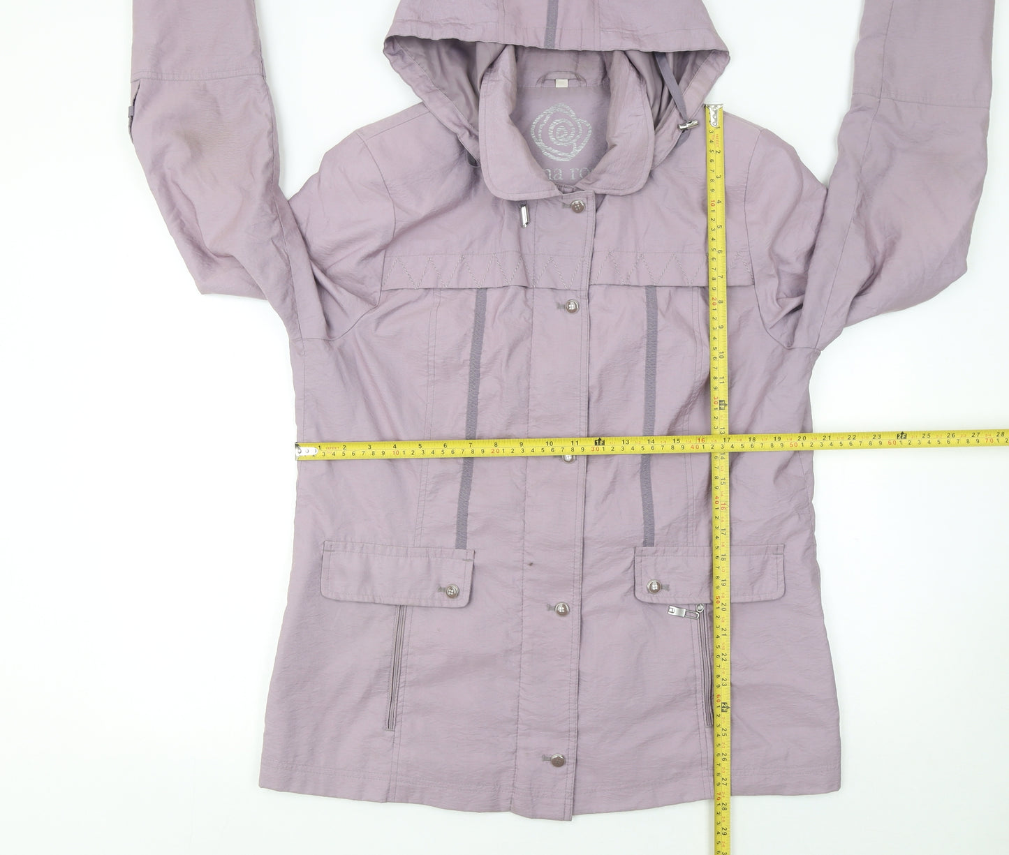 Anna Rose Women's Purple Hooded Anorak Jacket Size 16
