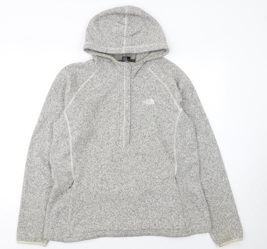 The North Face Women's Grey XL 1/2 Zip Hooded Fleece Sweatshirt