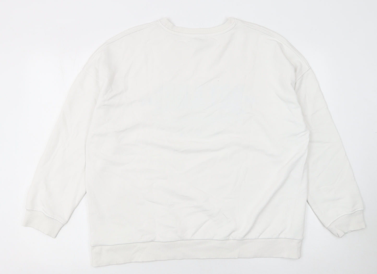 M&Co Women Ivory Miami Print Cotton Blend Sweatshirt UK 16