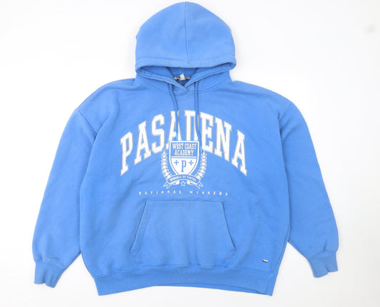 Pull&Bear Women Blue Pasadena West Coast Hoodie Size M