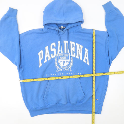 Pull&Bear Women Blue Pasadena West Coast Hoodie Size M