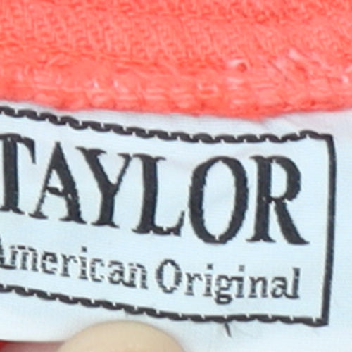 byTAYLOR Women Coral Red 1/4 Zip Pullover Sweatshirt S/M 100% Cotton