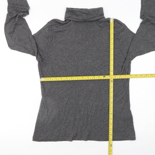 Marks and Spencer Women’s Grey Roll Neck Long Sleeve Jersey Top Size 16