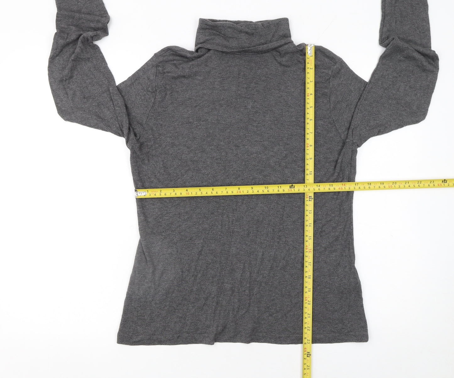 Marks and Spencer Women’s Grey Roll Neck Long Sleeve Jersey Top Size 16