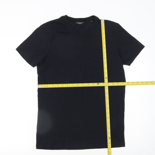 Marks and Spencer Men Black Crew Neck Short Sleeve T-Shirt M