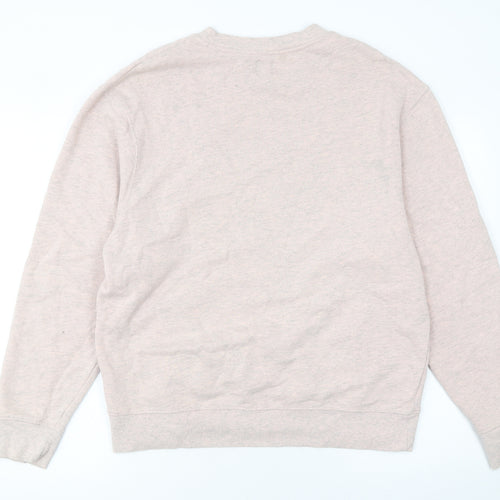 River Island Men's Beige Graphic Print Pullover Sweatshirt M