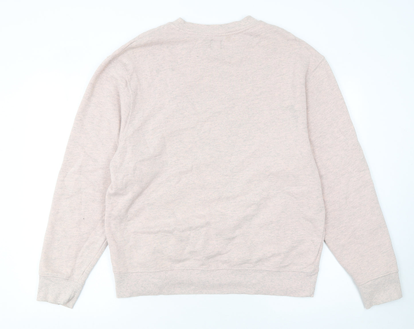 River Island Men's Beige Graphic Print Pullover Sweatshirt M