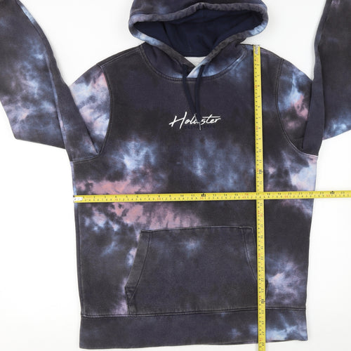 Hollister Womens Blue Tie-Dye Pullover Hoodie L Cotton Blend