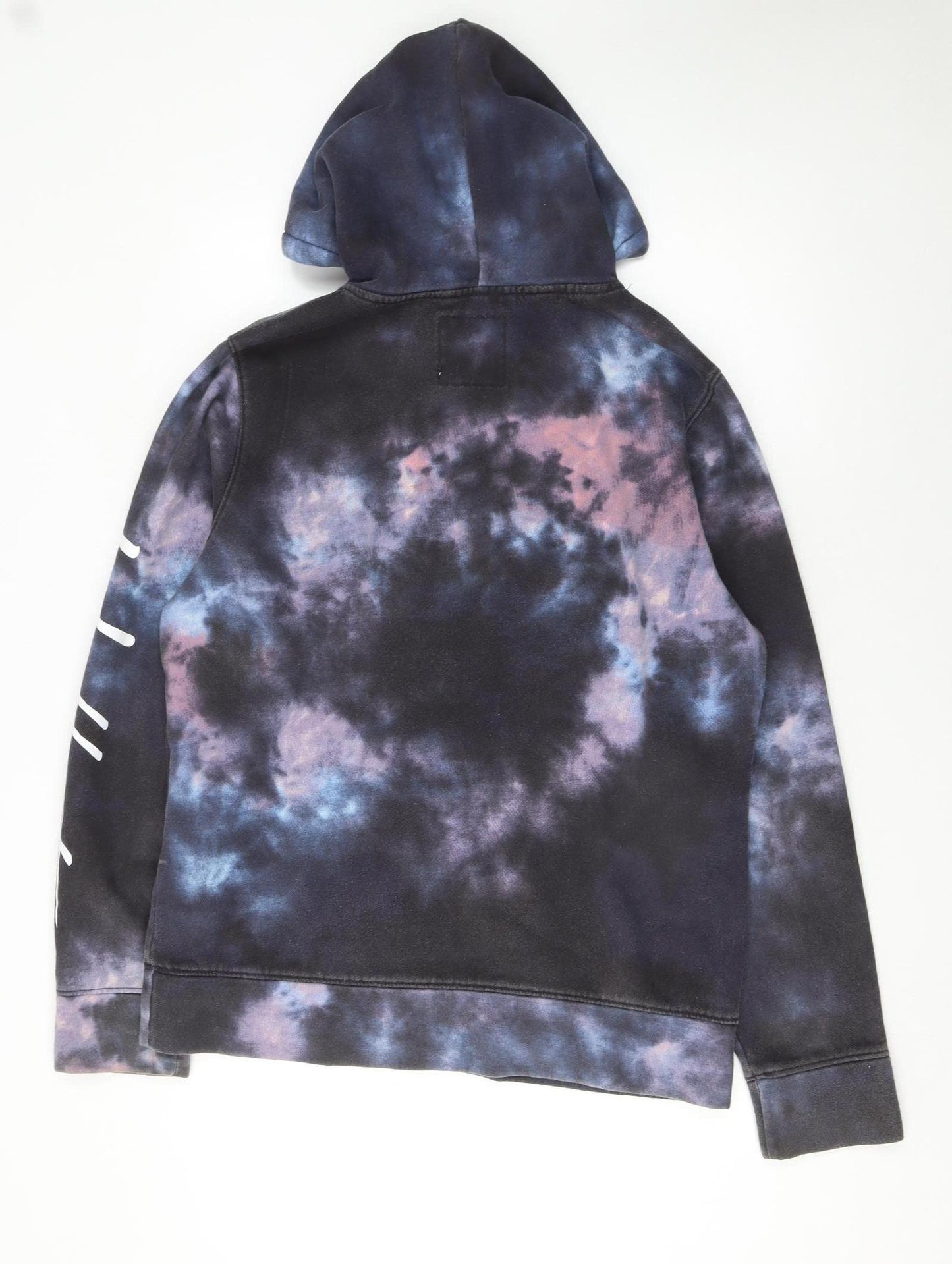 Hollister Womens Blue Tie-Dye Pullover Hoodie L Cotton Blend