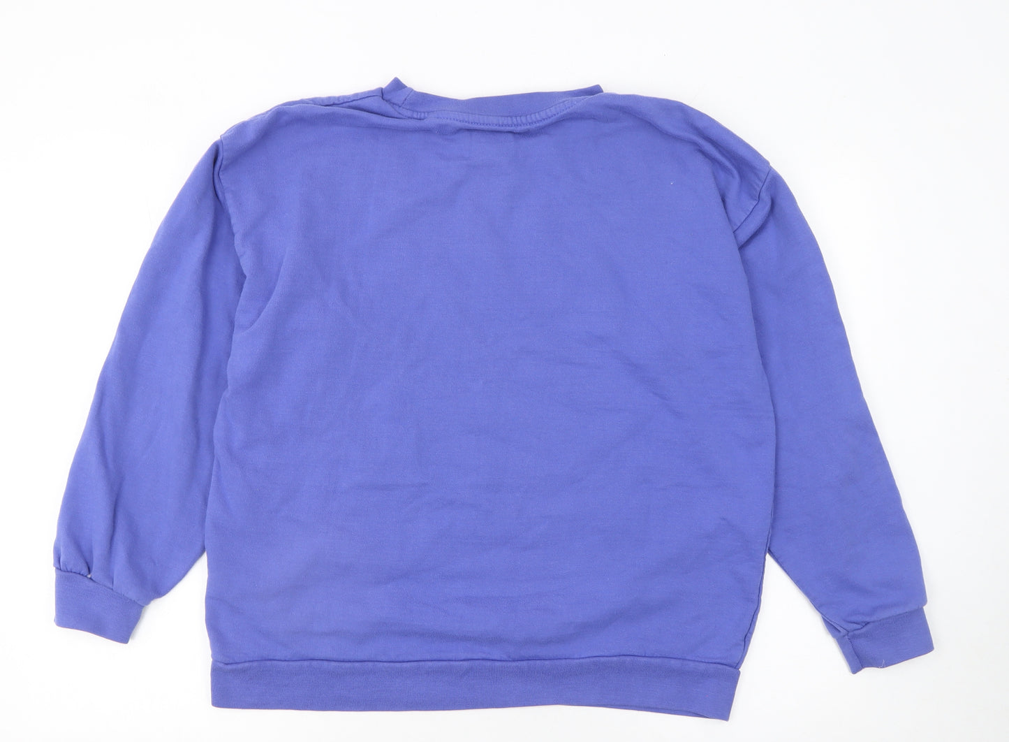 Bench Women Blue Logo Pullover Sweatshirt UK 12 Cotton Blend