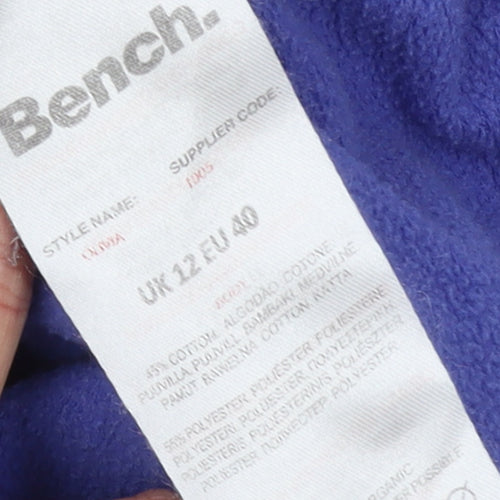 Bench Women Blue Logo Pullover Sweatshirt UK 12 Cotton Blend