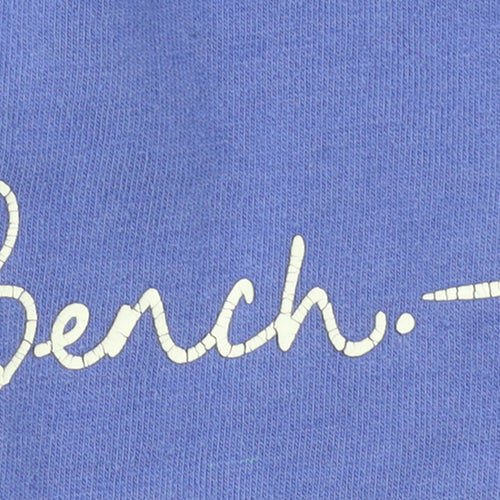 Bench Women Blue Logo Pullover Sweatshirt UK 12 Cotton Blend