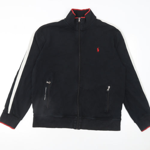 Ralph Lauren Men's Black L Track Jacket Cotton Full Zip