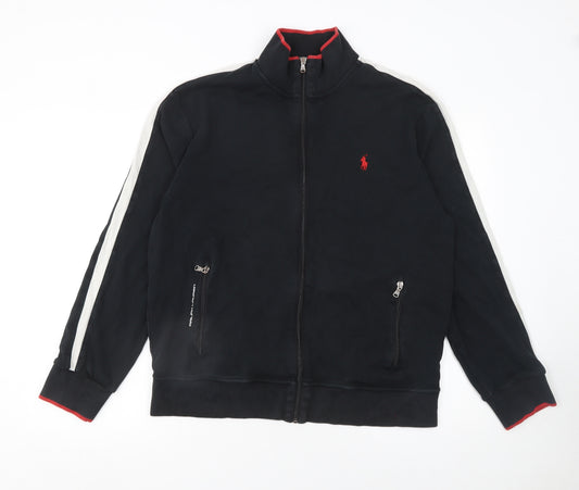 Ralph Lauren Men's Black L Track Jacket Cotton Full Zip