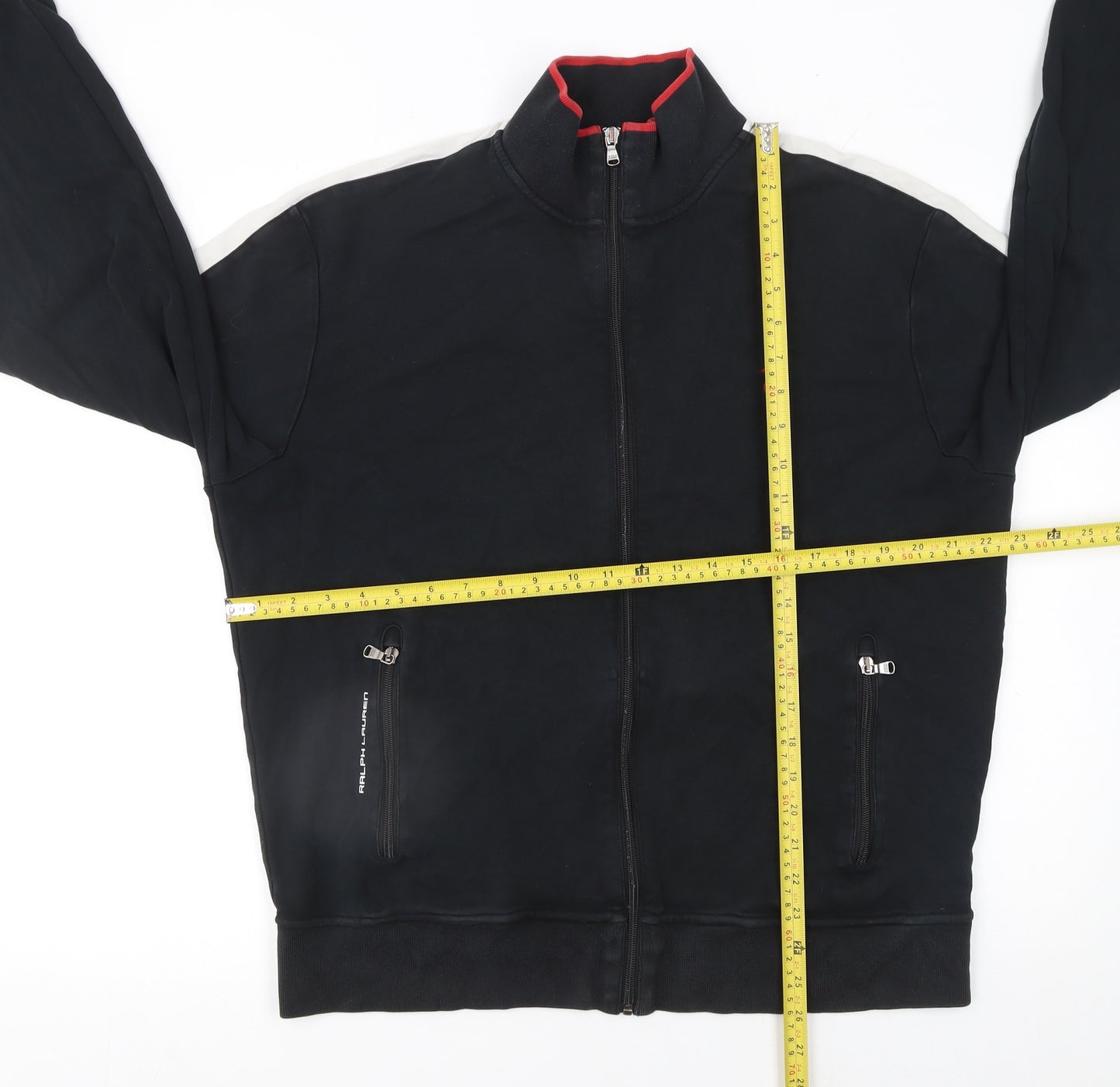 Ralph Lauren Men's Black L Track Jacket Cotton Full Zip