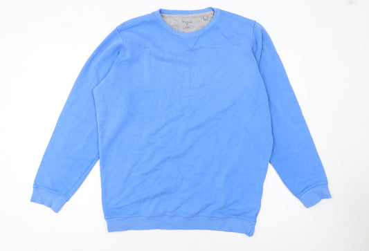 James Pringle Men's Blue Crew Neck Pullover Sweatshirt Medium