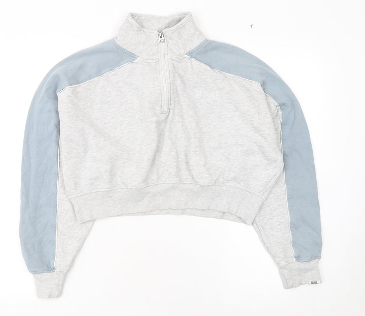 Lonsdale Women’s Grey Blue 1/4 Zip Sweatshirt UK 14